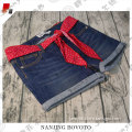 Tear resistance red belt girls  jeans